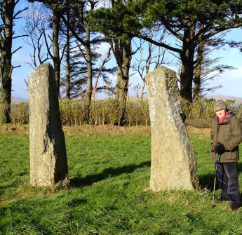 Coolcoulaghta Stone Pair, with Robert for scale